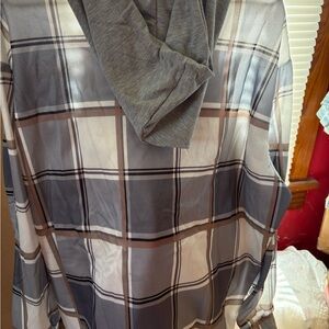 Gray Plaid Button-Up Shirt